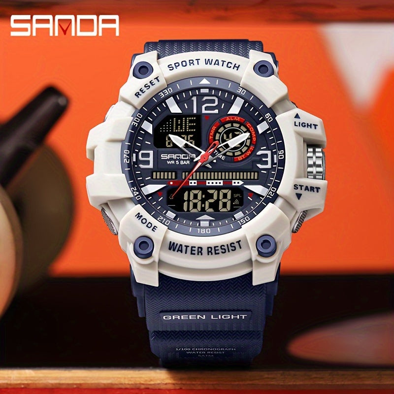 Multi-Functional Waterproof Electronic Watch with Large Dial