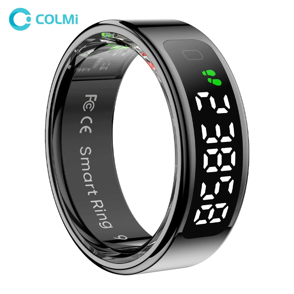 Smart Ring with Display Screen - Health Tracking Ring with Wireless Charging & Touch Control