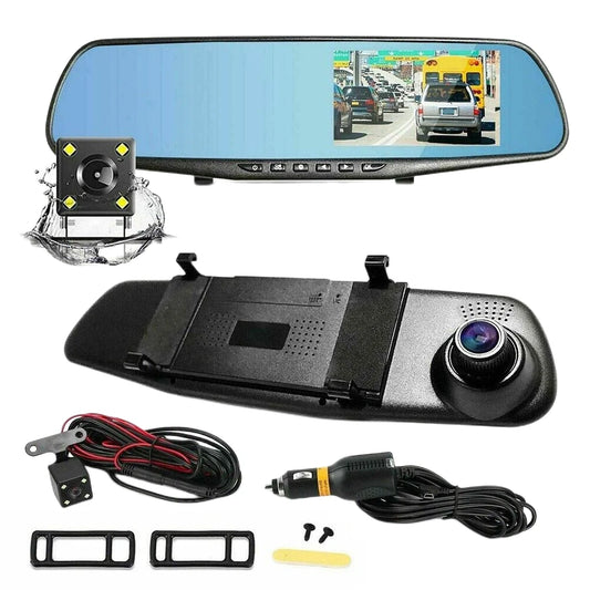 Car DVR Dash Cam Front and Rear Camera Mirror