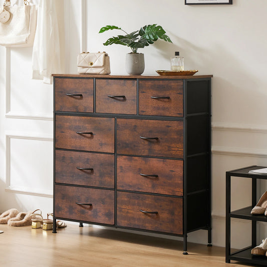 Dresser With 9 Fabric Storage Drawers