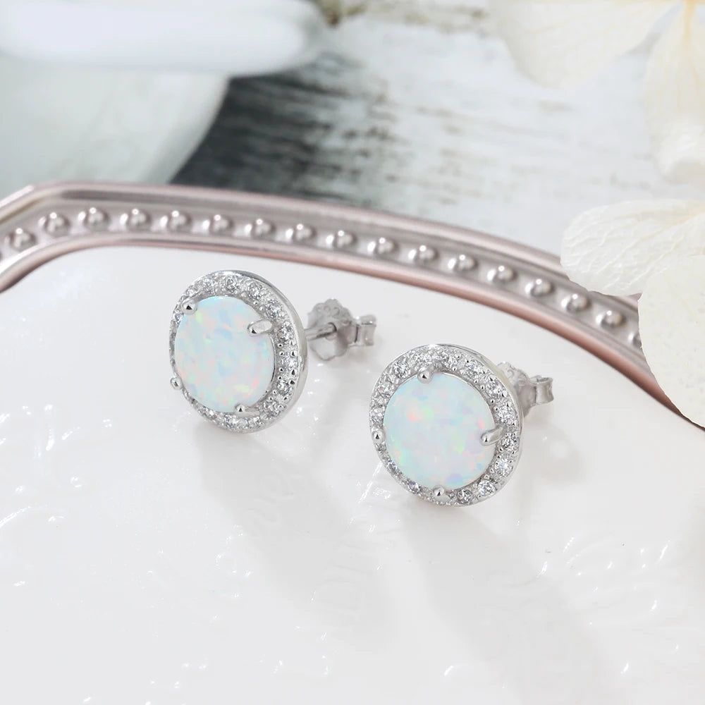 Sterling Silver White Opal Jewelry Sets