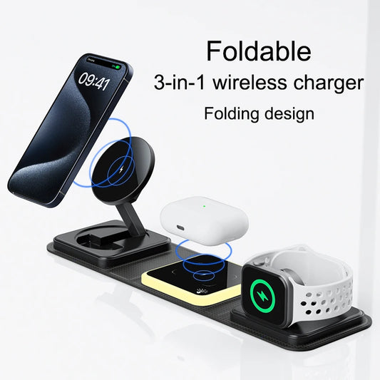 Magnetic Wireless 3 in 1Phone Foldable Charger