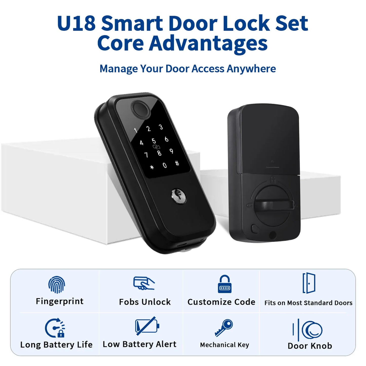 Smart Deadbolt with Fingerprint Keyless Entry Door Lock