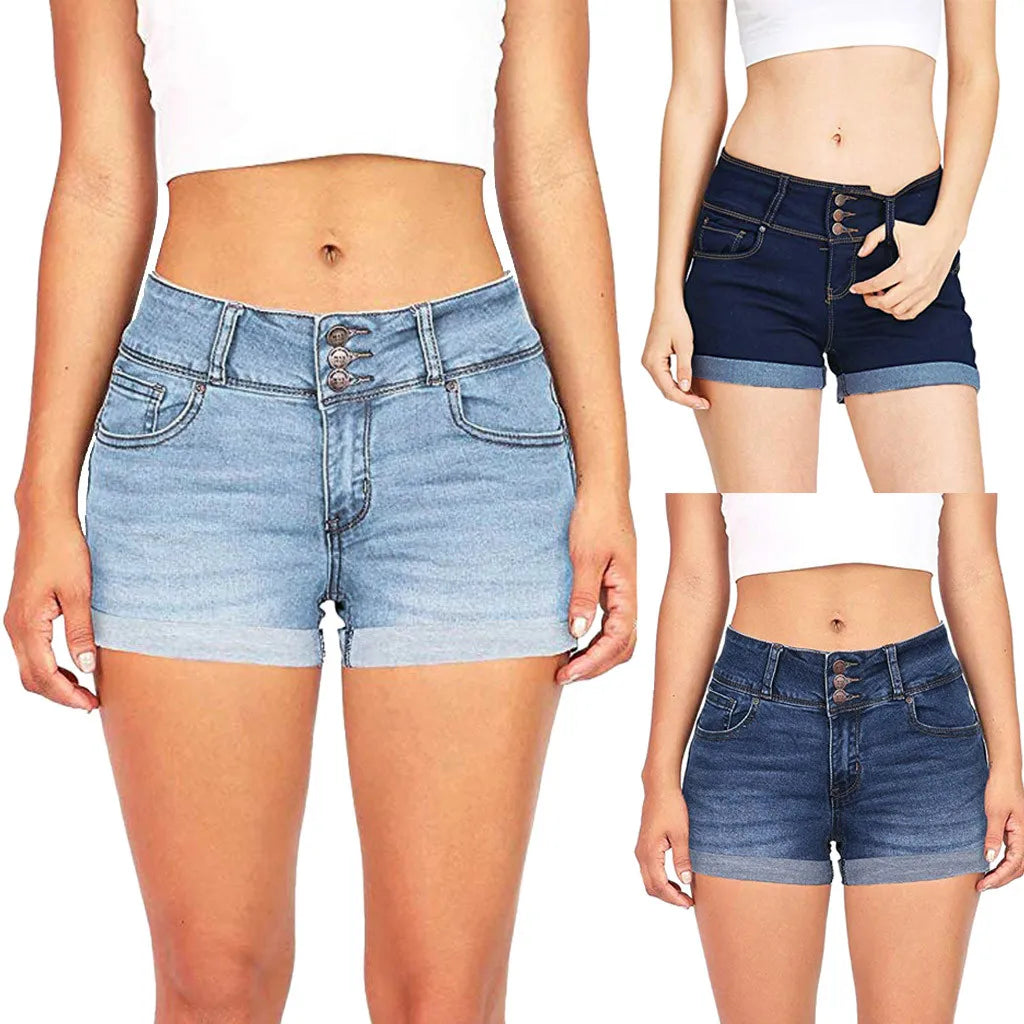 Low Waisted Plus Size  Denim Shorts