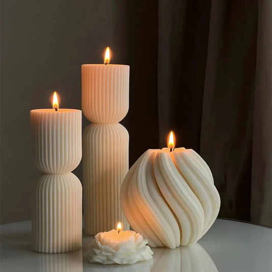 Geometric Art Swirl Scented Candles