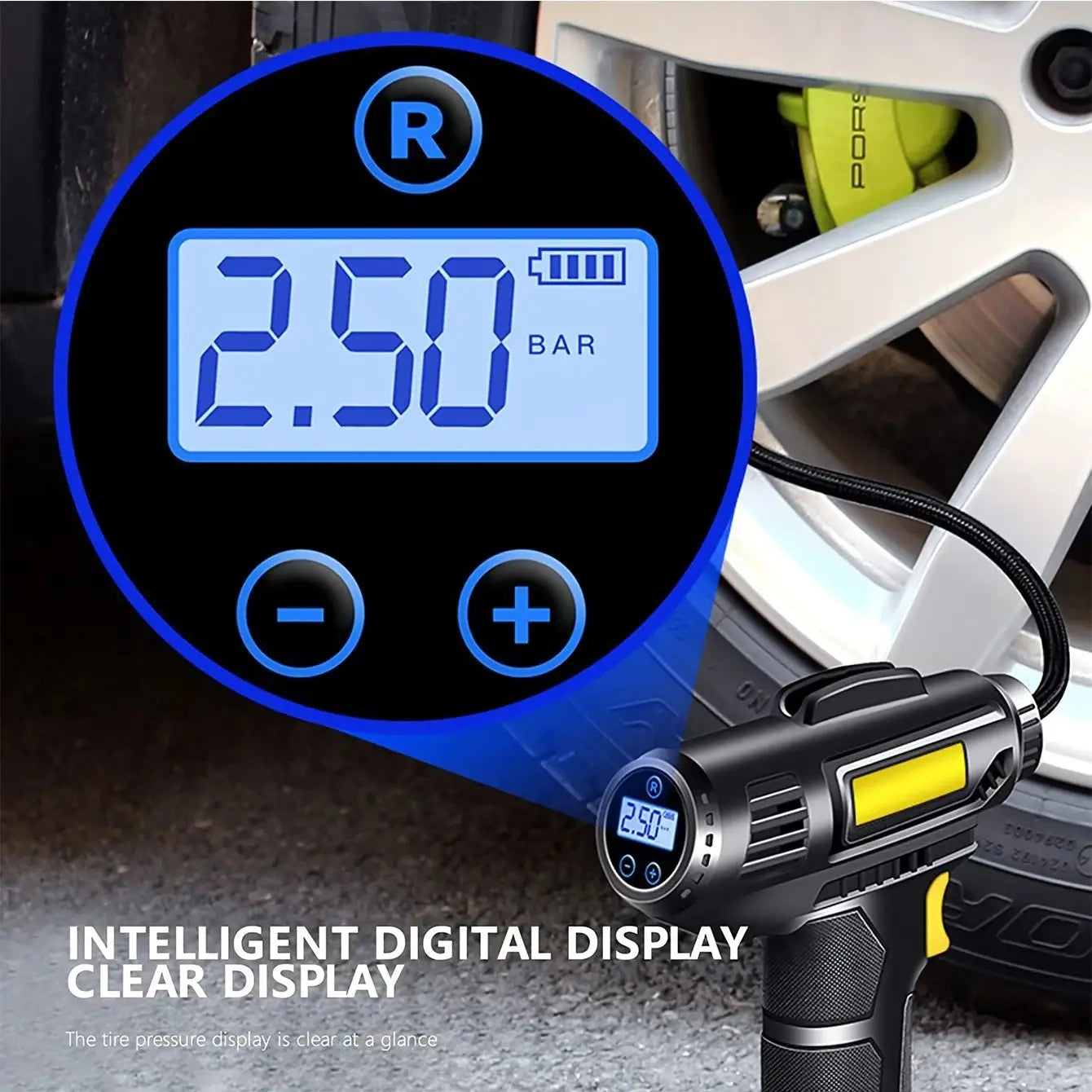 Portable Car Air Compressor with LED Light