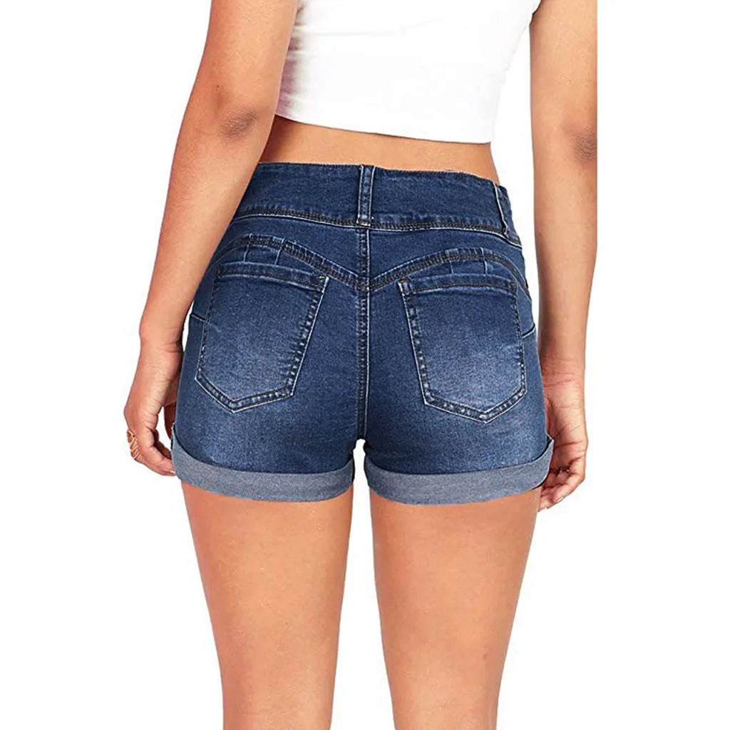 Low Waisted Plus Size  Denim Shorts