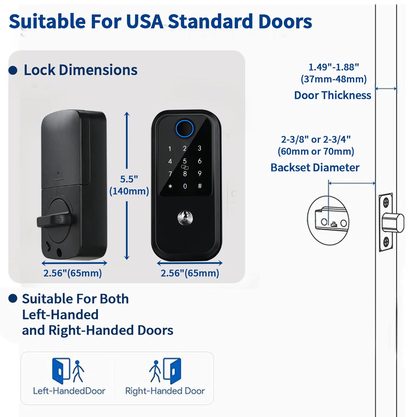 Smart Deadbolt with Fingerprint Keyless Entry Door Lock