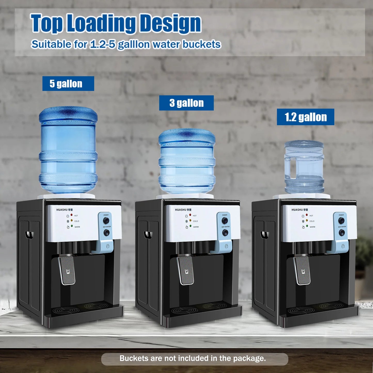 5 Gallon Loading Water Cooler Dispenser Small Countertop Hot Cold Drinking Machine