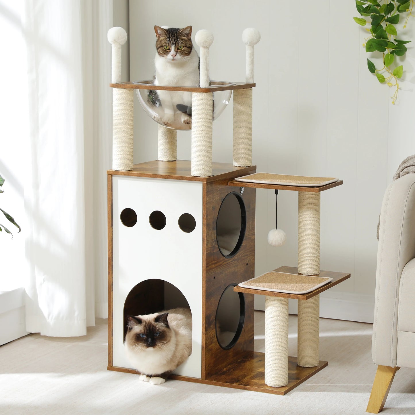 Modern Cat Tree Wooden Cat Tower