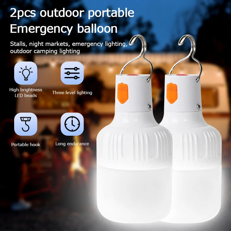 Rechargeable LED Indoor Outdoor Emergency Hookup Portable Lights