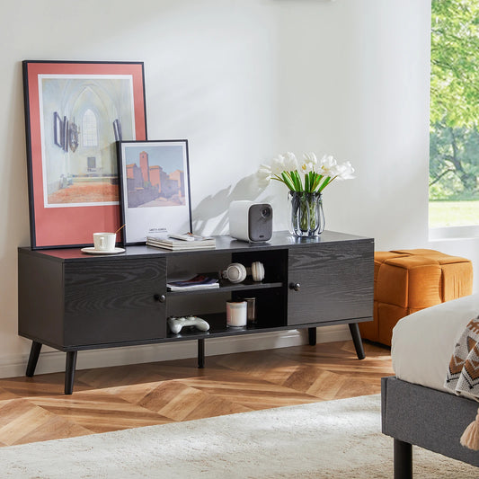 Wooden Media stand with Storage