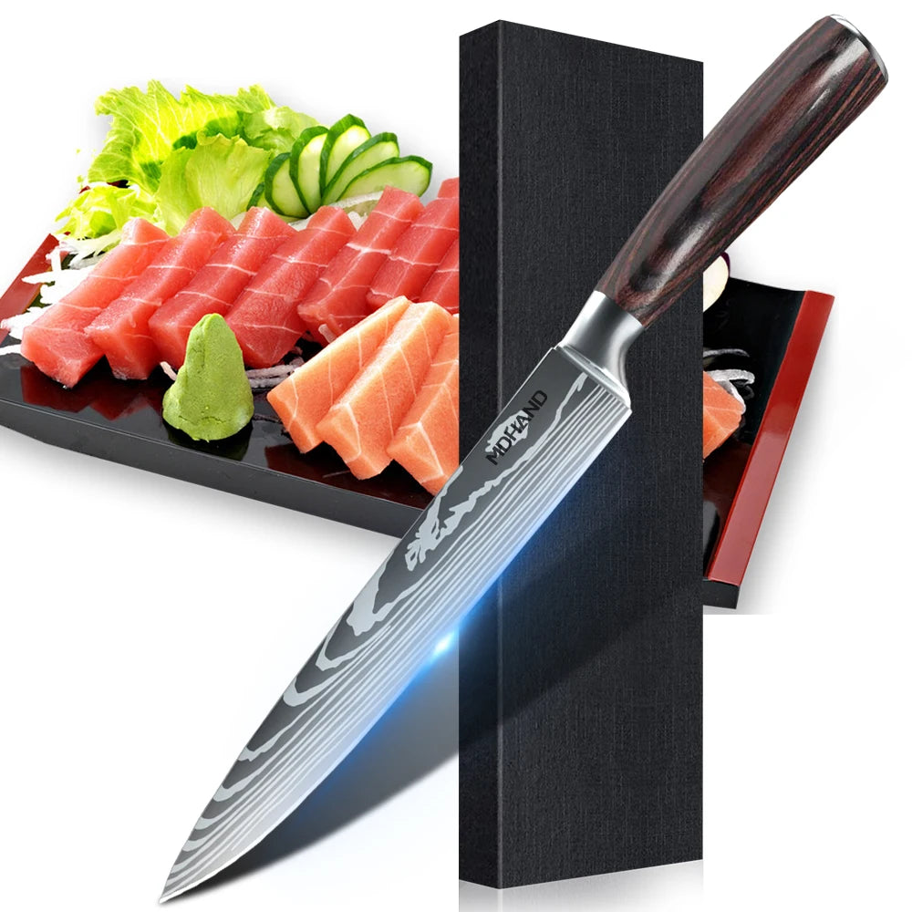 Chef knife Set Professional Laser Damascus Pattern Stainless Steel