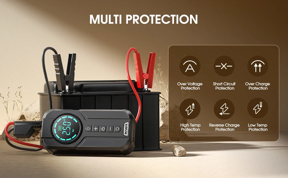 Multi-Function Car Jump Starter and Air Pump Auto Portable Battery Starter with EVA Bag