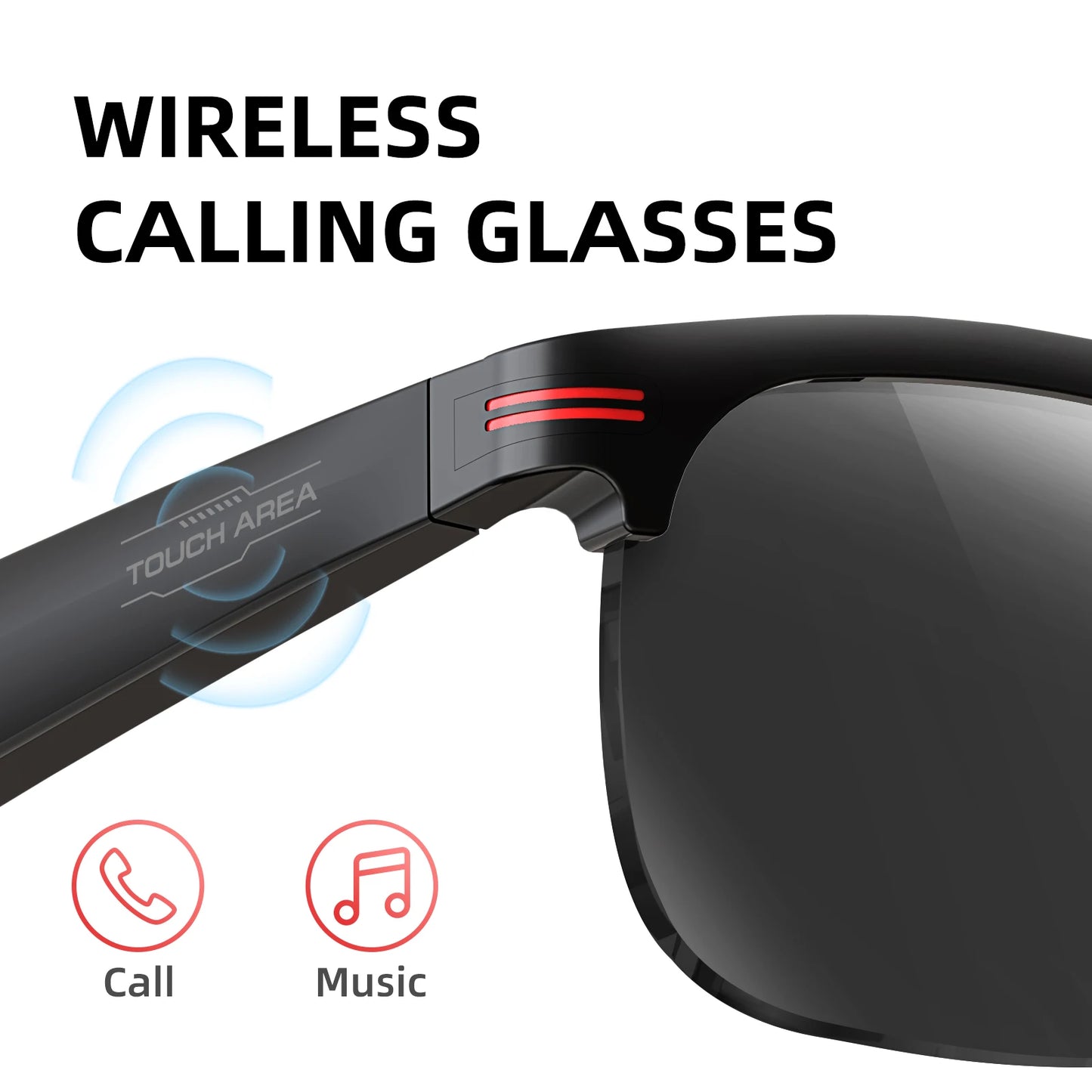 Smart Sunglasses Wireless Call Music Playback with Blue Light UV Protection IP67 Waterproof