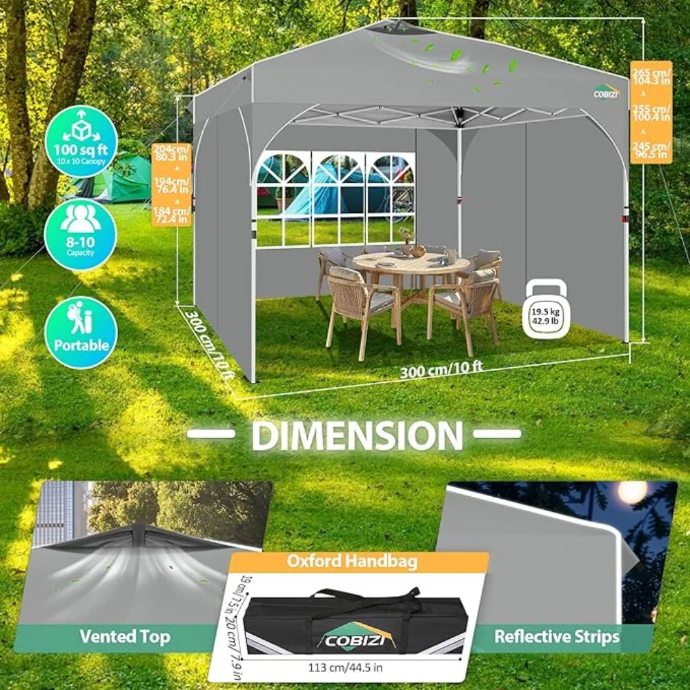 Canopy Tent 10x10, Easy Pop-Up Canopy for Party Camping
