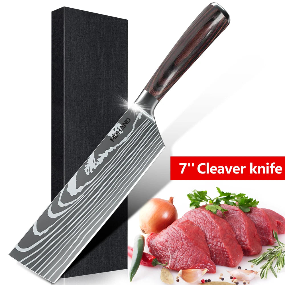 Chef knife Set Professional Laser Damascus Pattern Stainless Steel