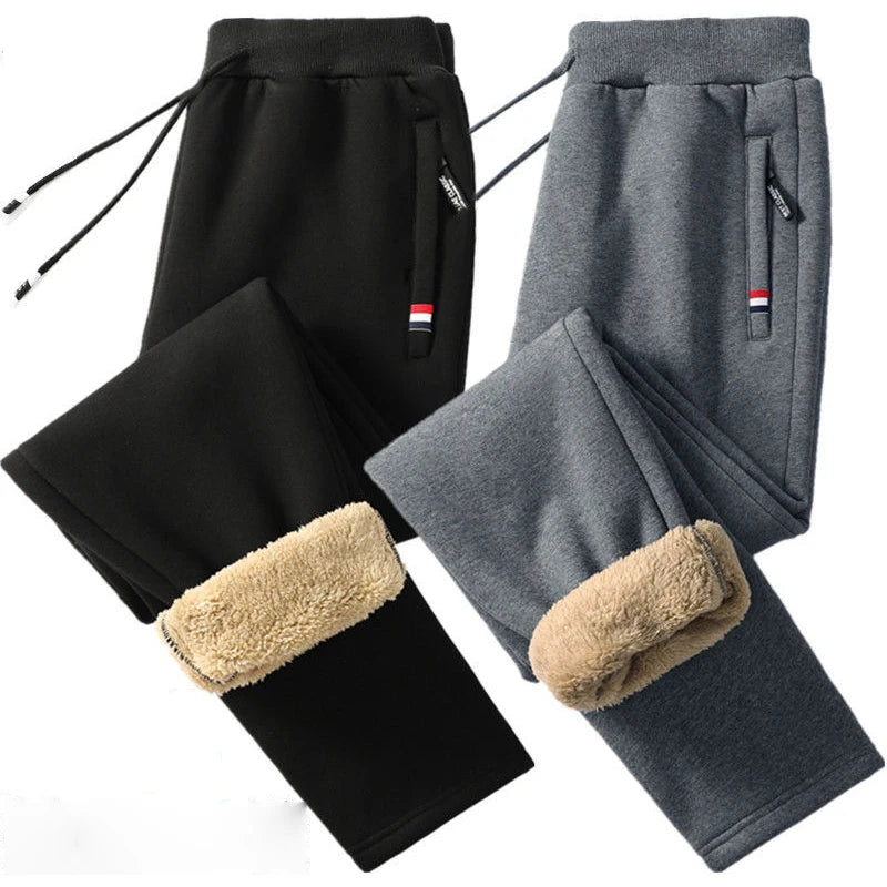 Men's Lambswool Sweatpants Solid Drawstring