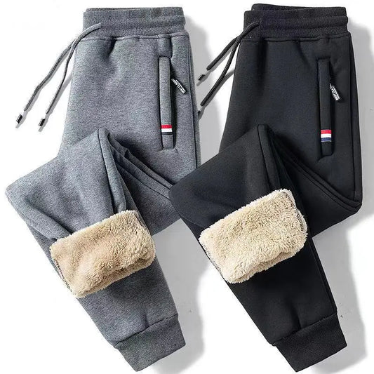 Men's Lambswool Sweatpants Solid Drawstring