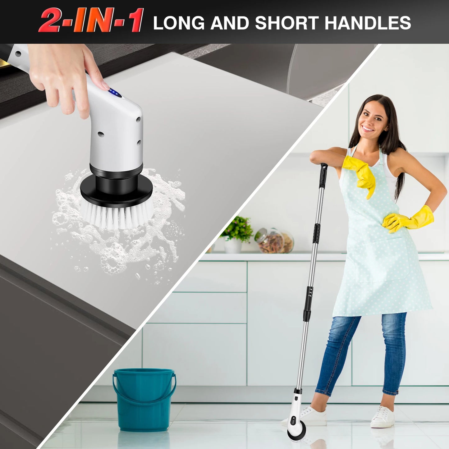 Cordless Electric Cleaning Brush 10-in-1 Multifunctional Spin Scrubber