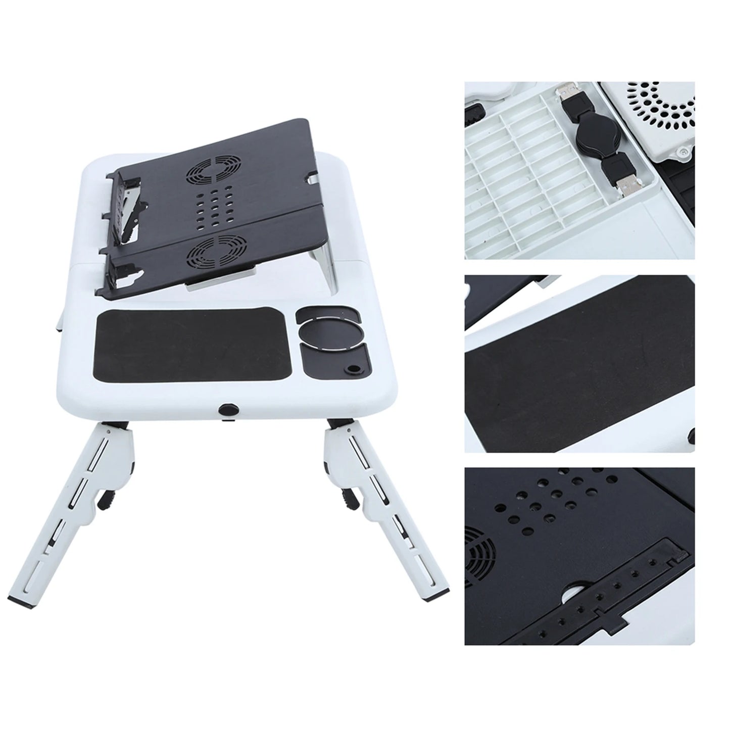 Laptop Folding Portable Desk Stand Tray with Cooling Fan