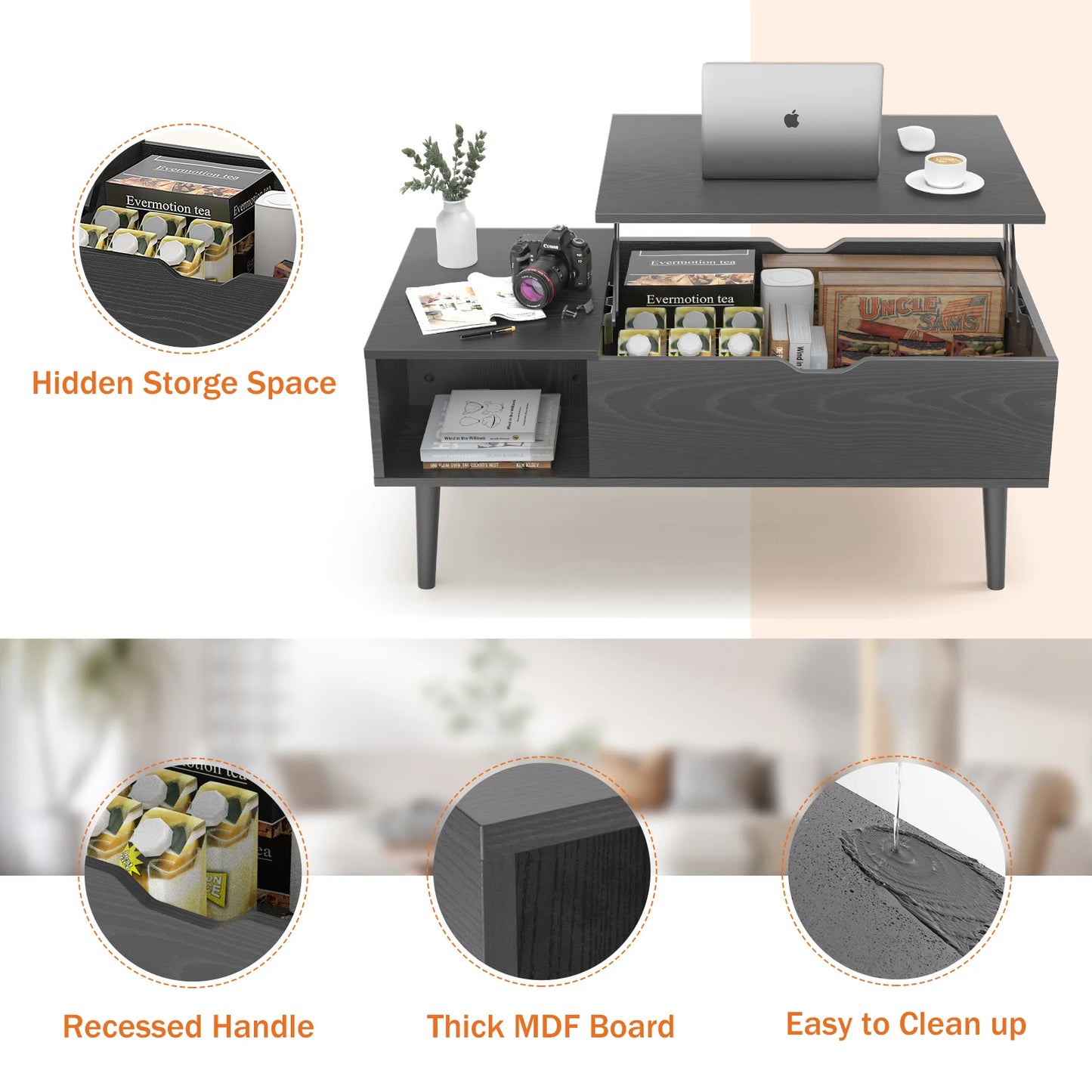 Lift Top Coffee Table with Storage