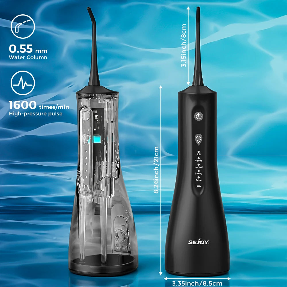 Portable Water Flosser 300ML Oral Irrigator Rechargeable with 5 Modes