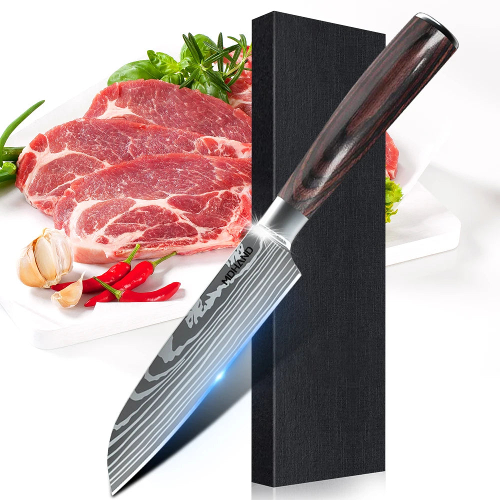 Chef knife Set Professional Laser Damascus Pattern Stainless Steel