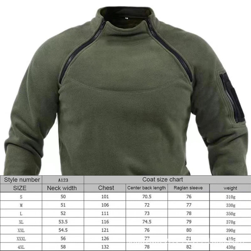 Windproof Men's Standing Collar Fleece Pullover