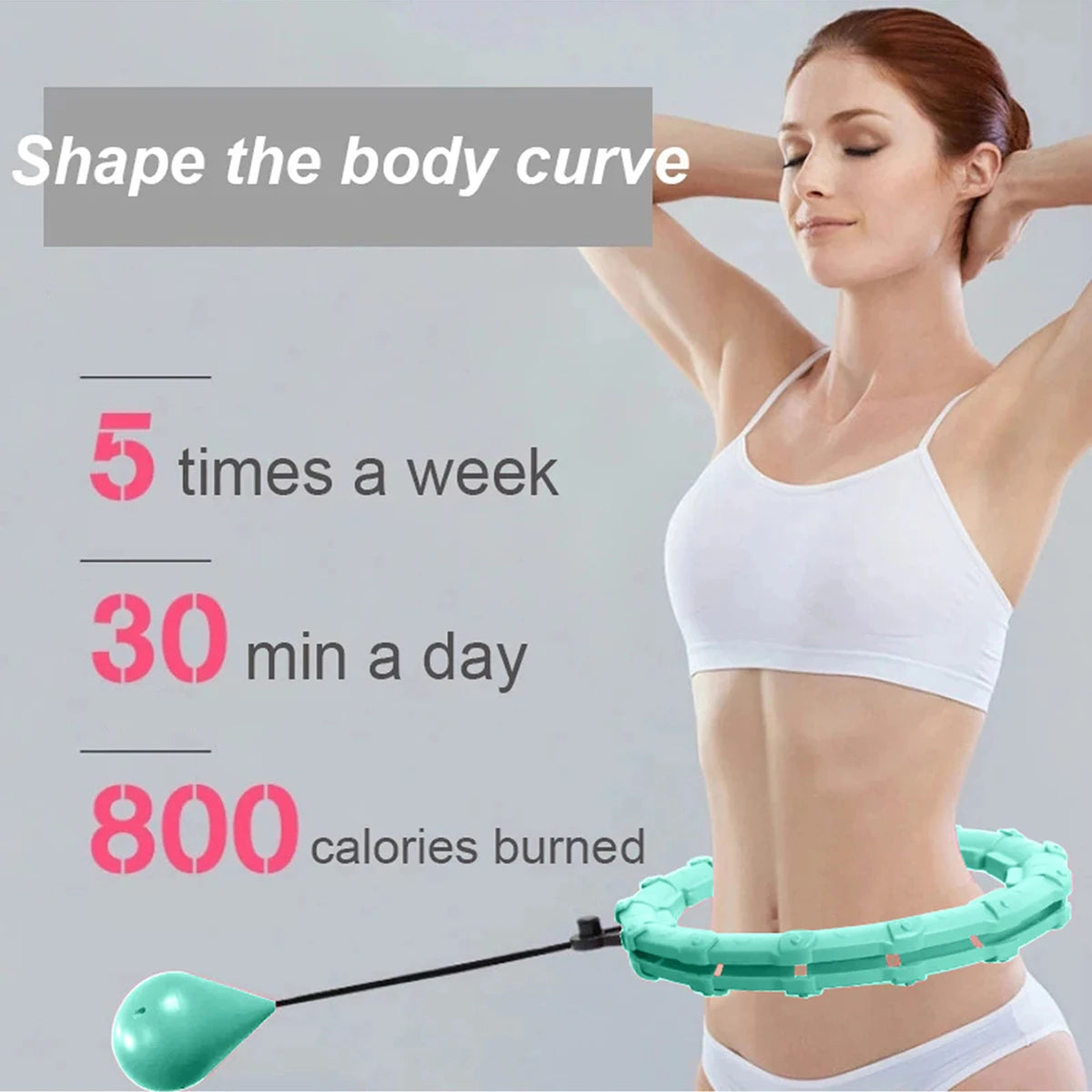 Weighted Hula Hoop Weight Loss 2 in 1 Adjustable with Detachable Knots