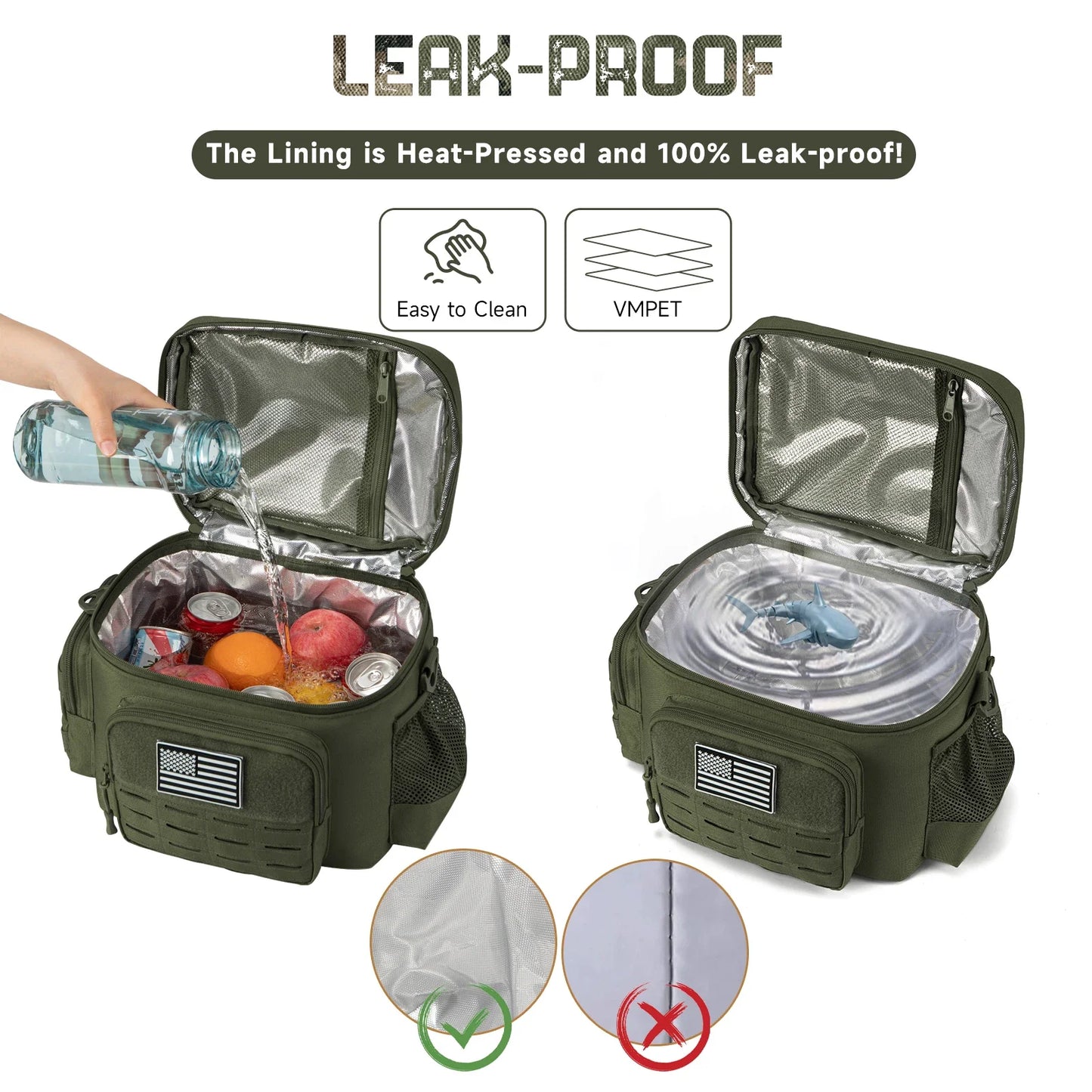 Tactical Lunch Box, Leakproof Insulated Durable Thermal Cooler Bag