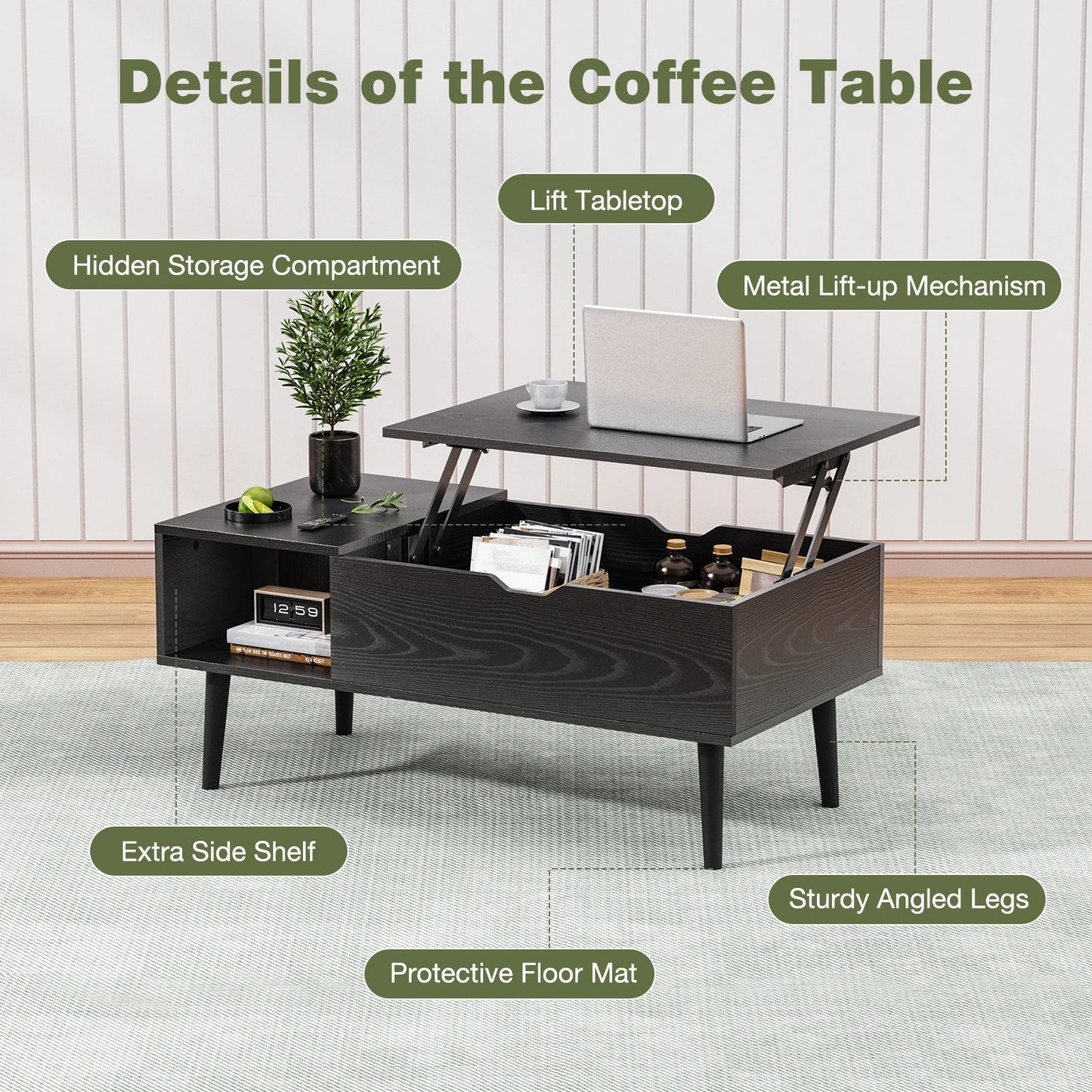 Lift Top Coffee Table with Storage