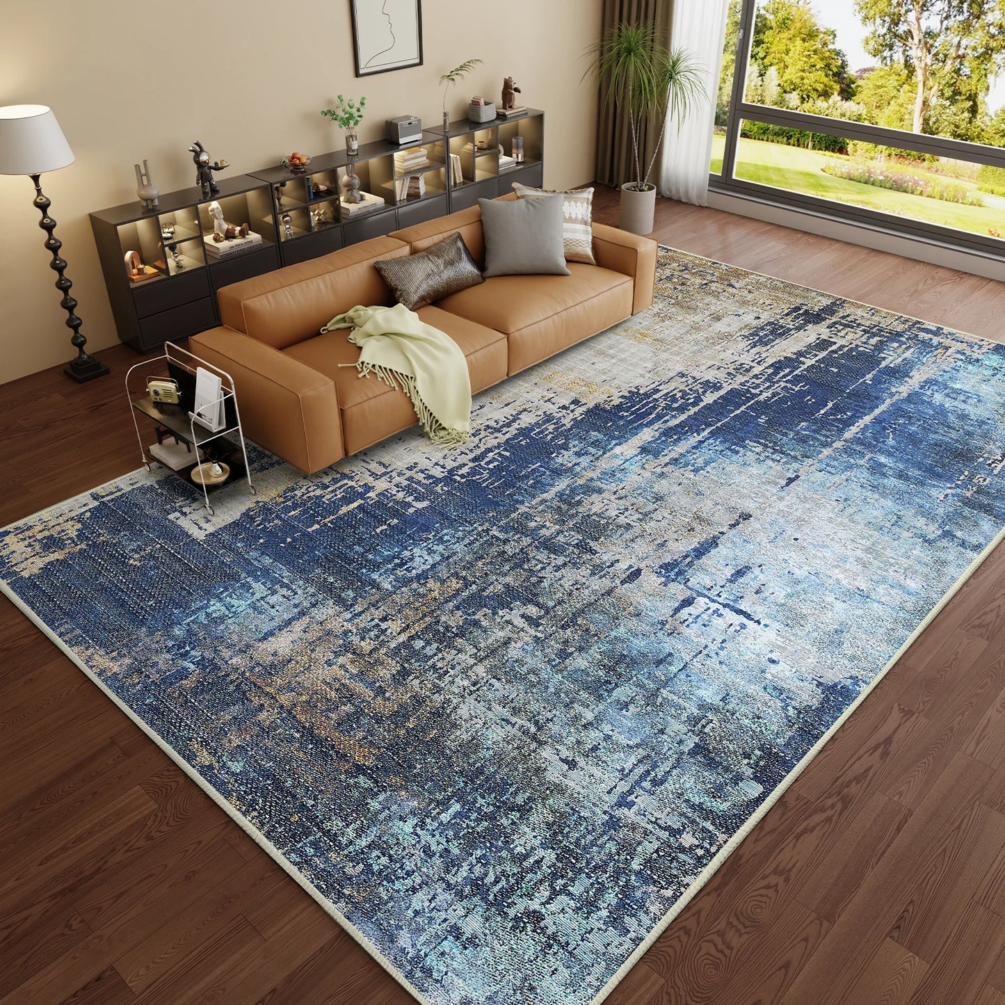 Throw Rug, with Non-Slip Backing, for Living Room Bedroom Kitchen Laundry Home Office,