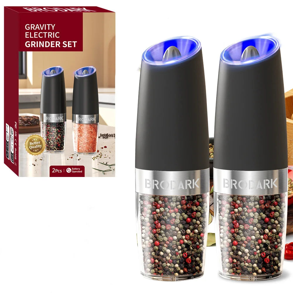 Electric Salt and Pepper Grinder Set - 2-Piece