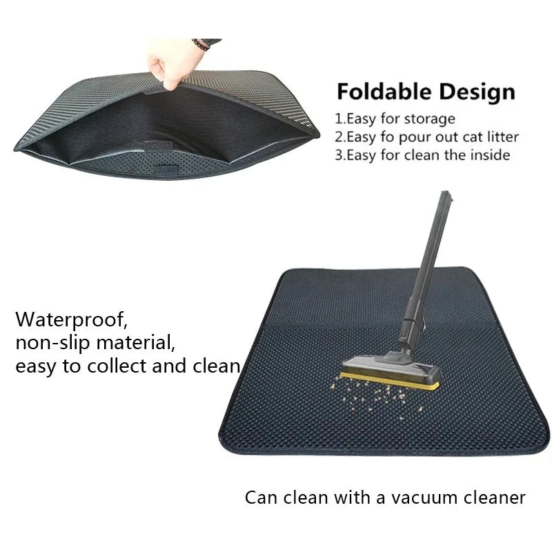 Cat Litter Mat Waterproof Double Layer EVA Foldable Mat