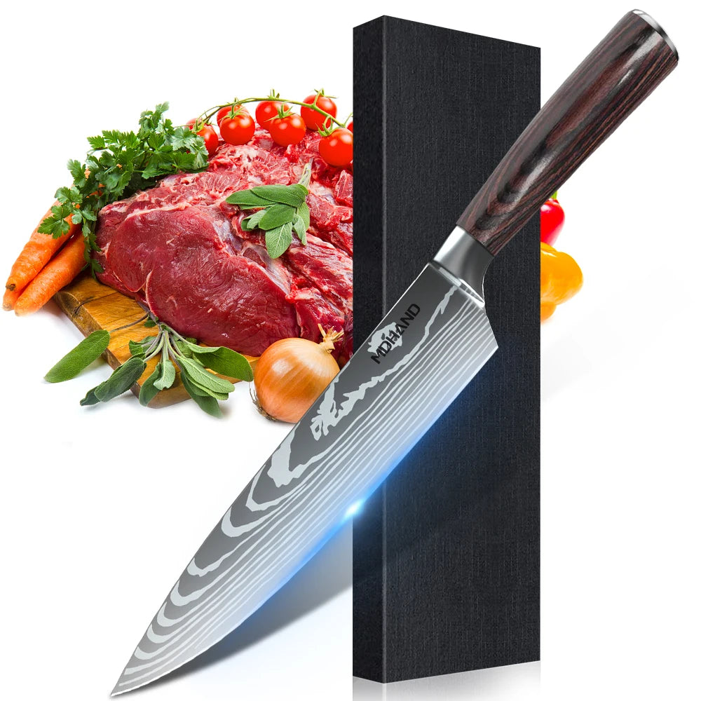 Chef knife Set Professional Laser Damascus Pattern Stainless Steel