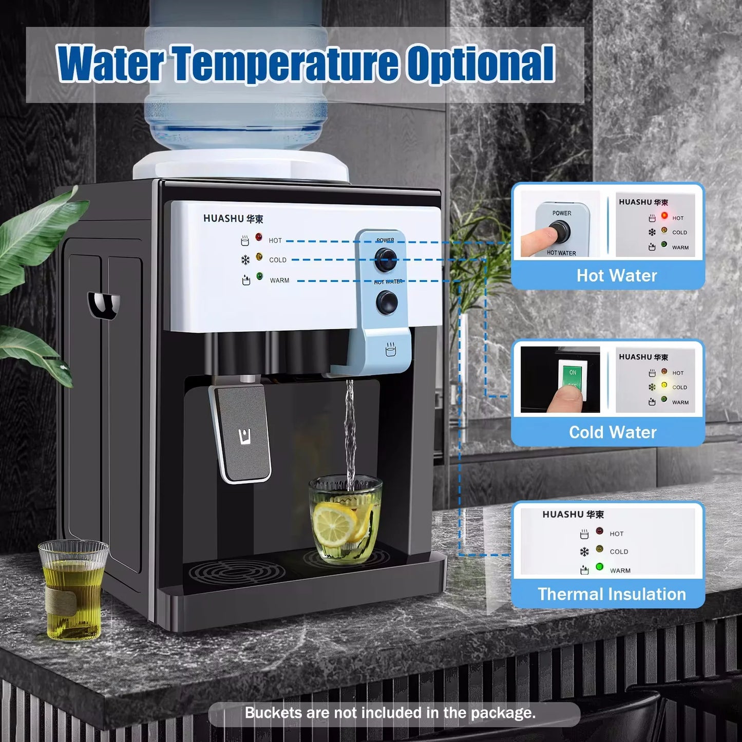 5 Gallon Loading Water Cooler Dispenser Small Countertop Hot Cold Drinking Machine