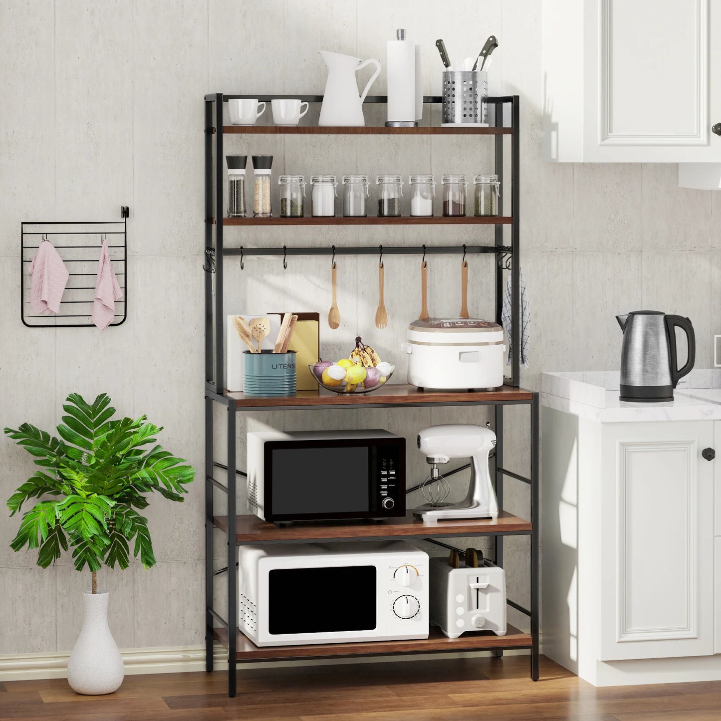 Kitchen Bakers Rack 5-Tier Stand Utility Storage Shelf Organizer