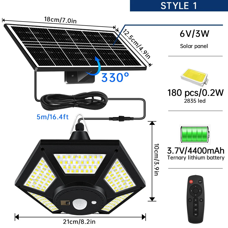 LED Solar Pendant Light Indoor Outdoor