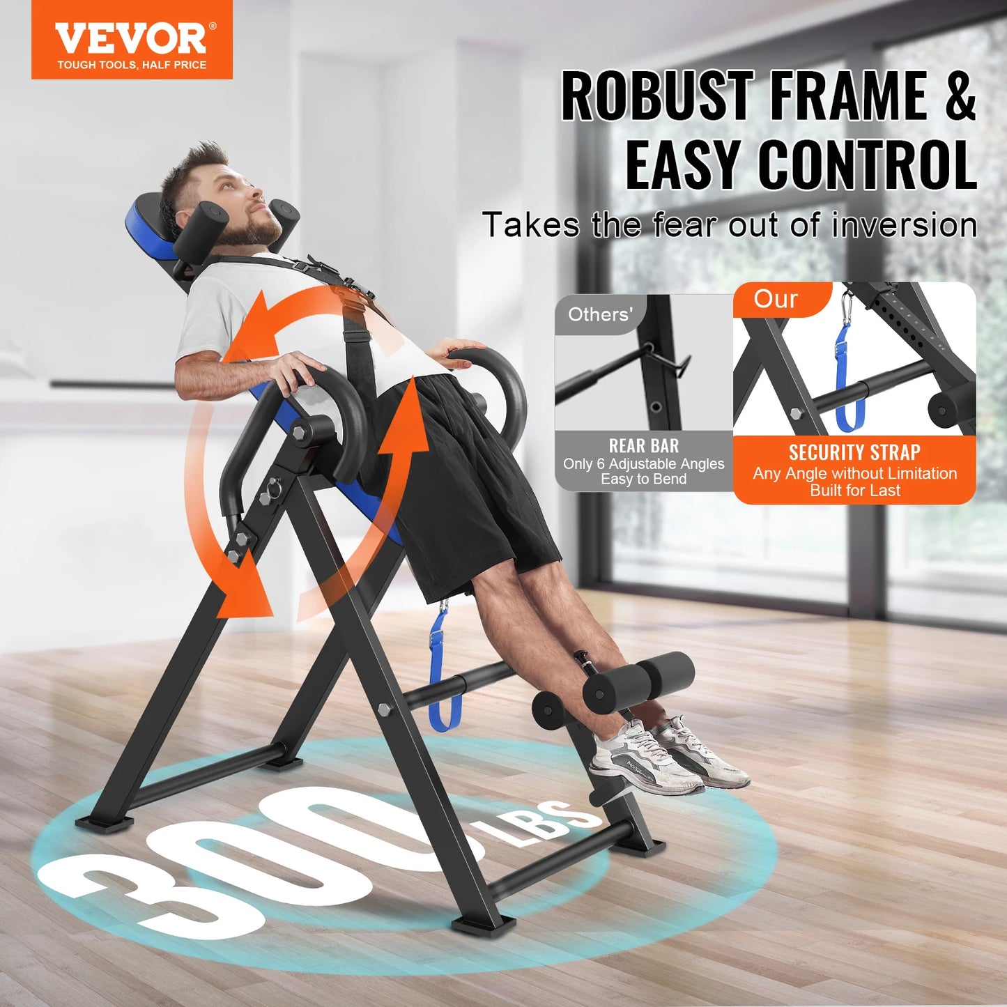 VEVOR Inversion Table Decompression Back Stretcher, Strength Training Equipment with Headrest