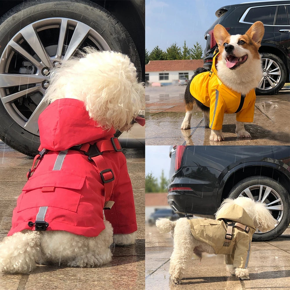 Dog Raincoat Reflective Waterproof Dog