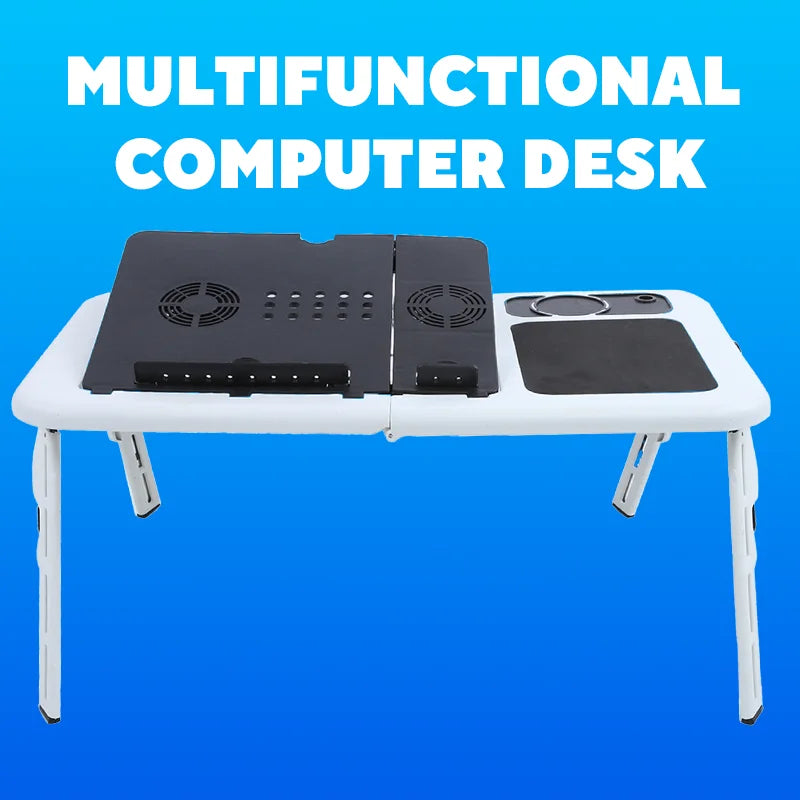 Laptop Folding Portable Desk Stand Tray with Cooling Fan