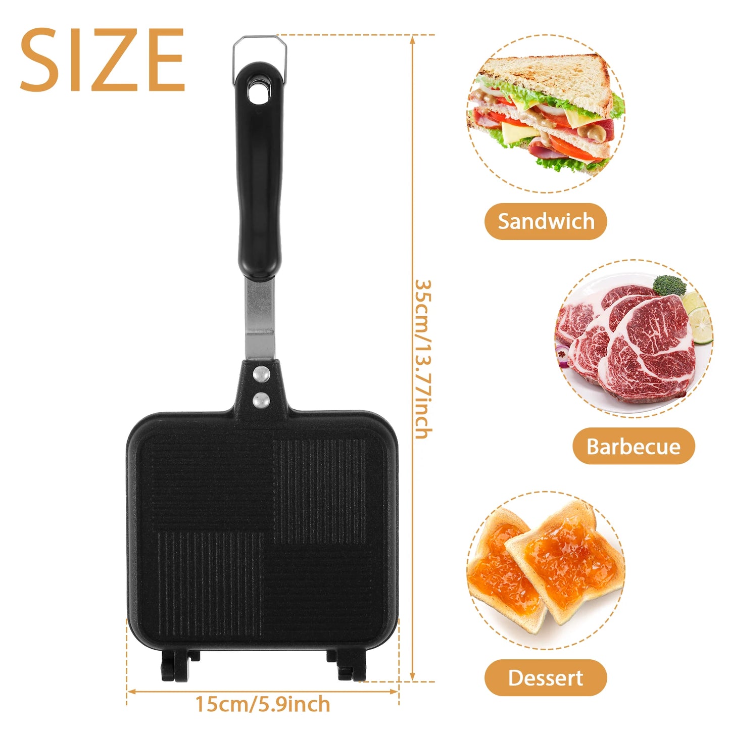 Double-Sided Sandwich Frying Pan Non-Stick