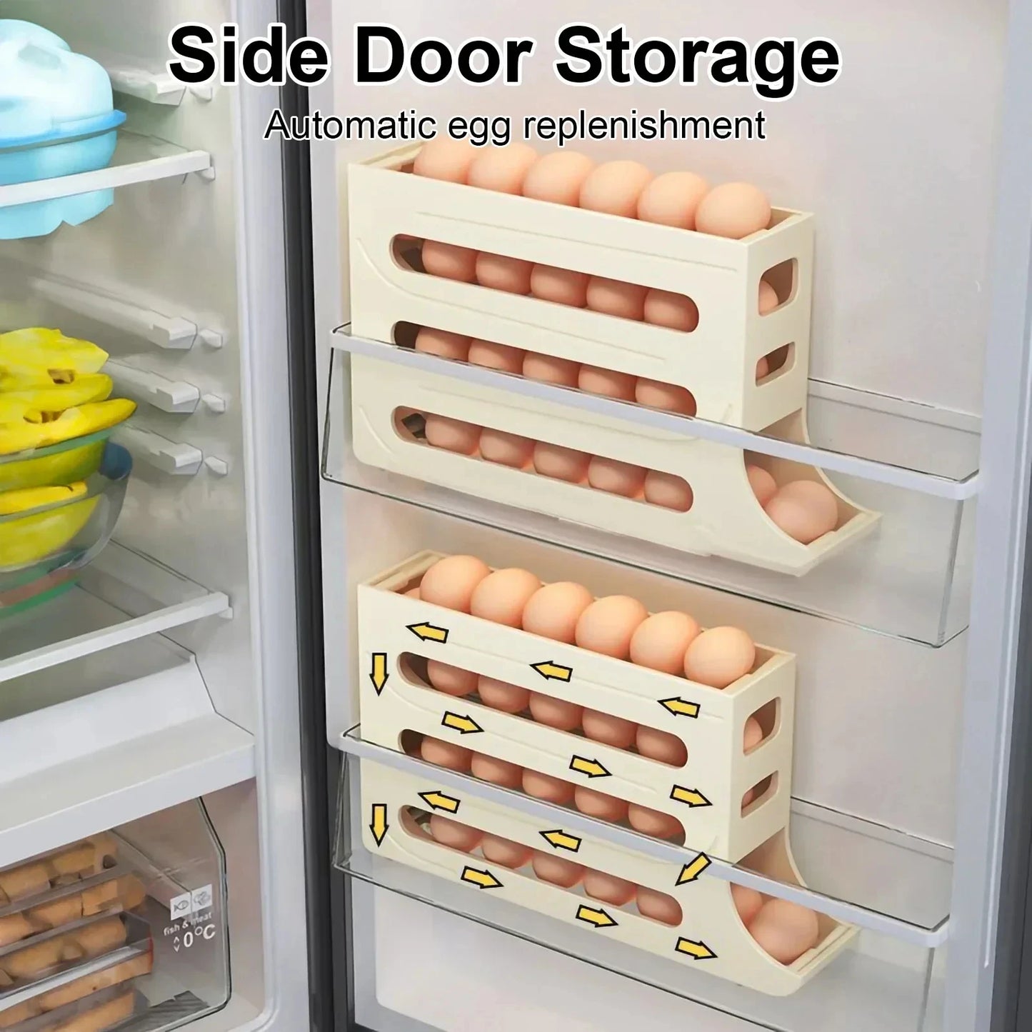 Rolling Egg Dispenser for Fridge