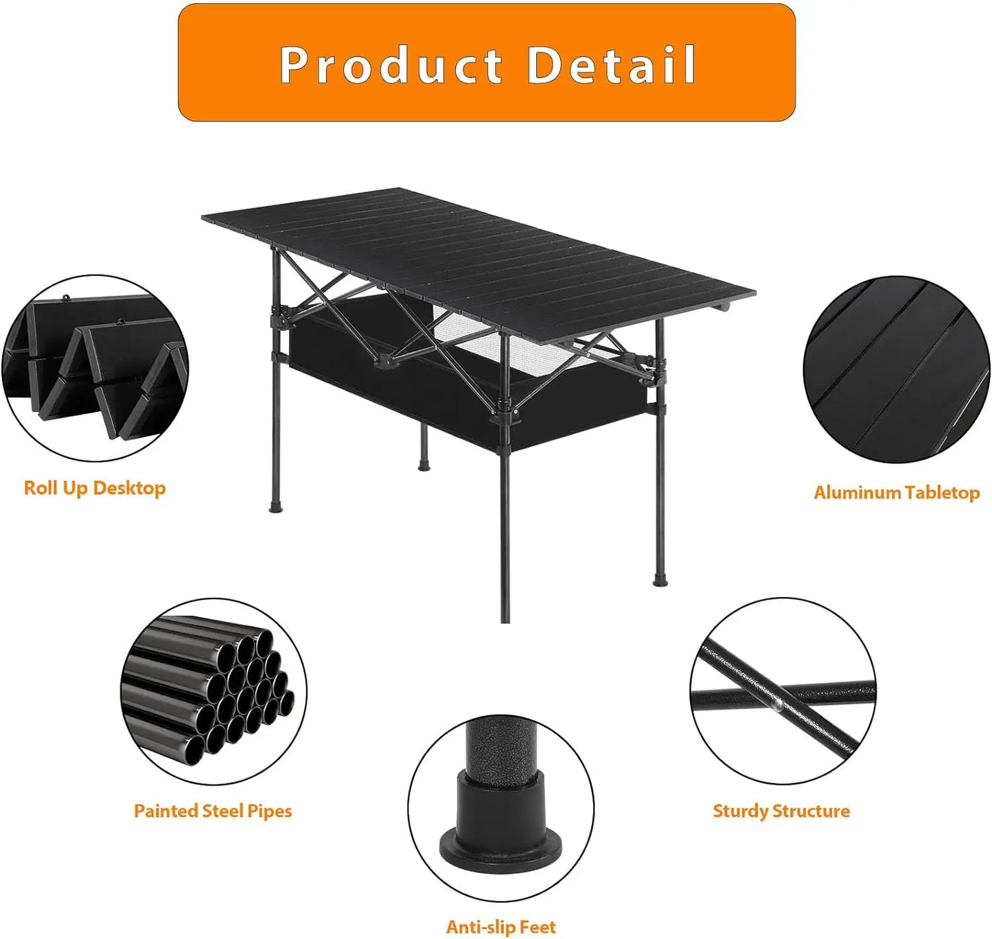 Portable Camping Table Waterproof and Rust Resistant