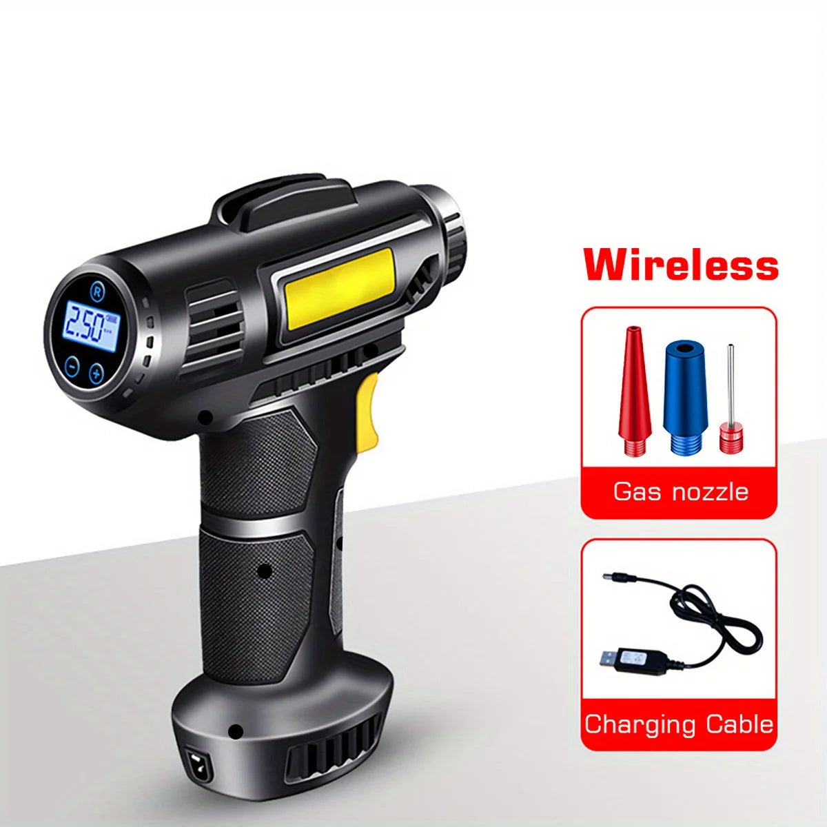 Portable Car Air Compressor with LED Light