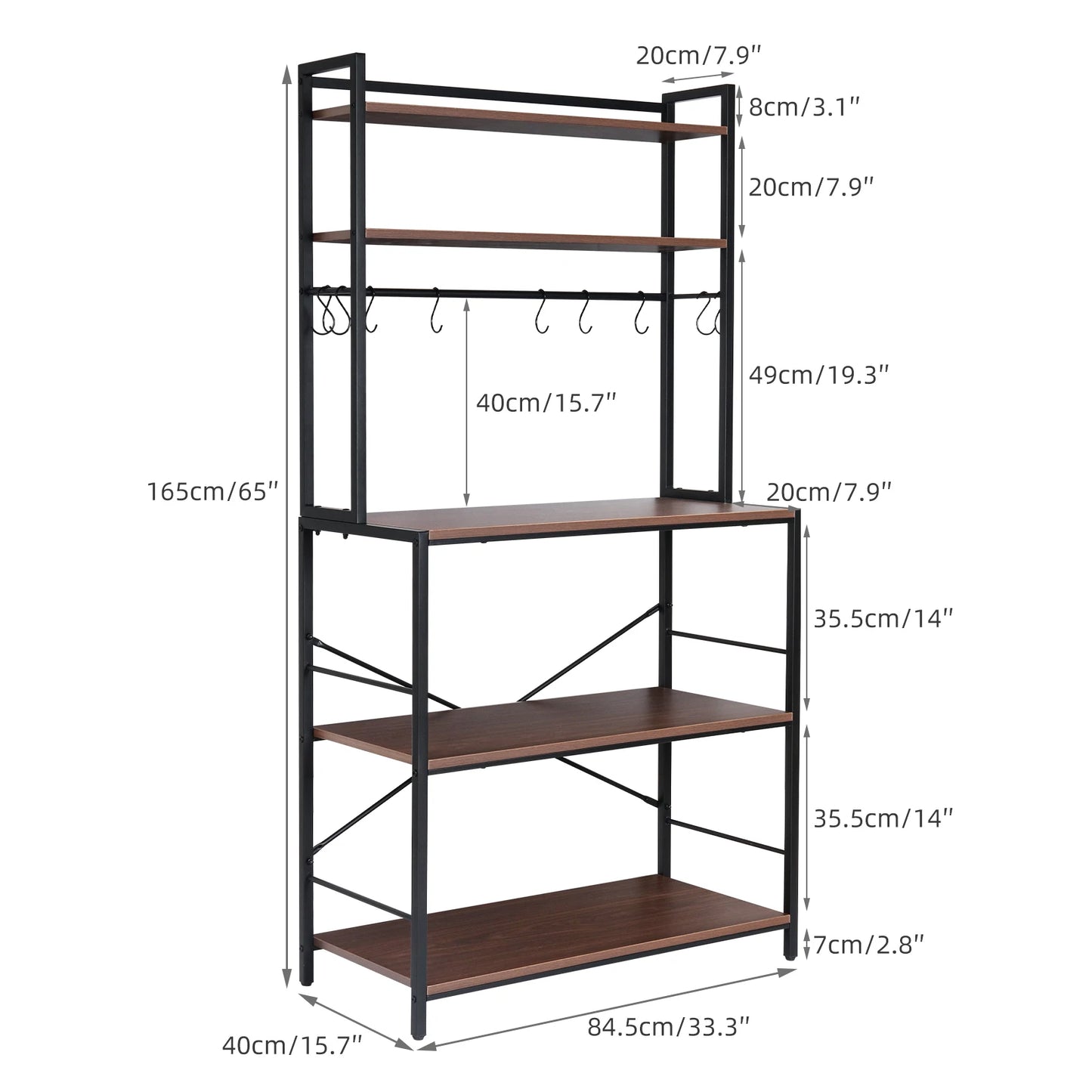 Kitchen Bakers Rack 5-Tier Stand Utility Storage Shelf Organizer