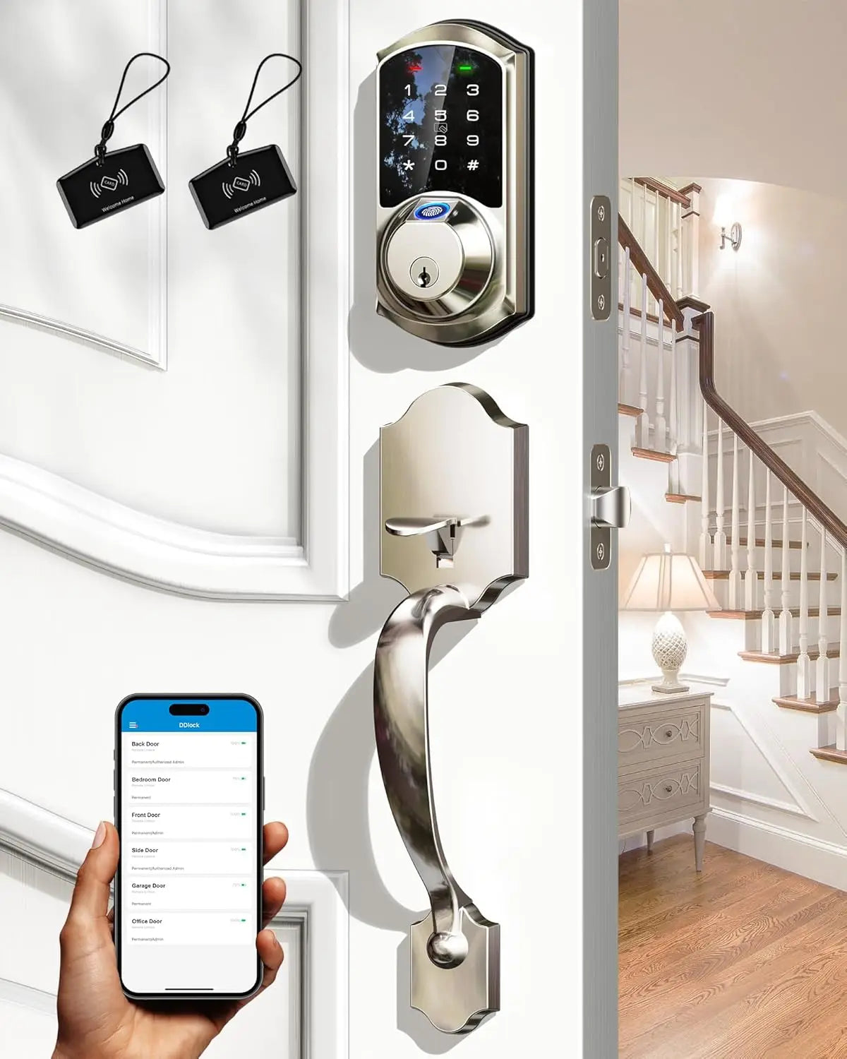 Fingerprint Smart Door Lock 7-in-1 Keyless Entry