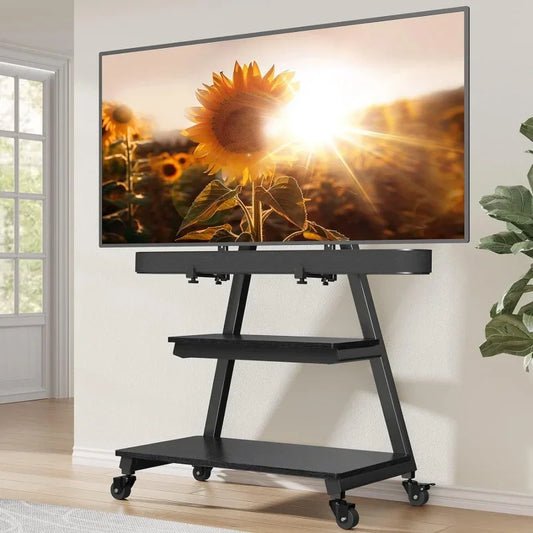 TV Stand with Soundbar Mount and Wheels