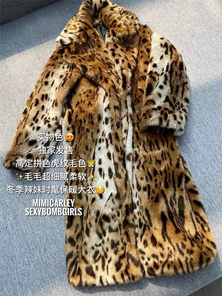 Leopard Fluffy Faux Fur Coat